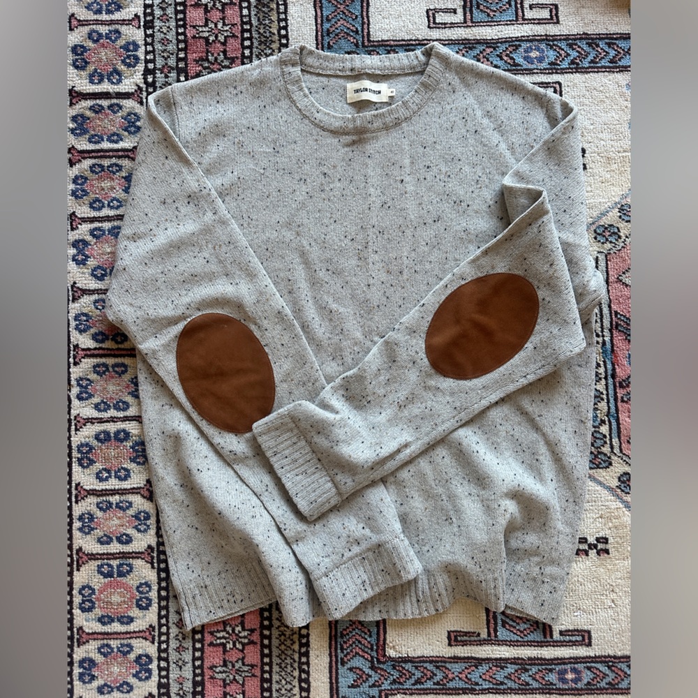 Taylor Stitch Hardtack Sweater with Suede Elbow Patches - Picture 8 of 8